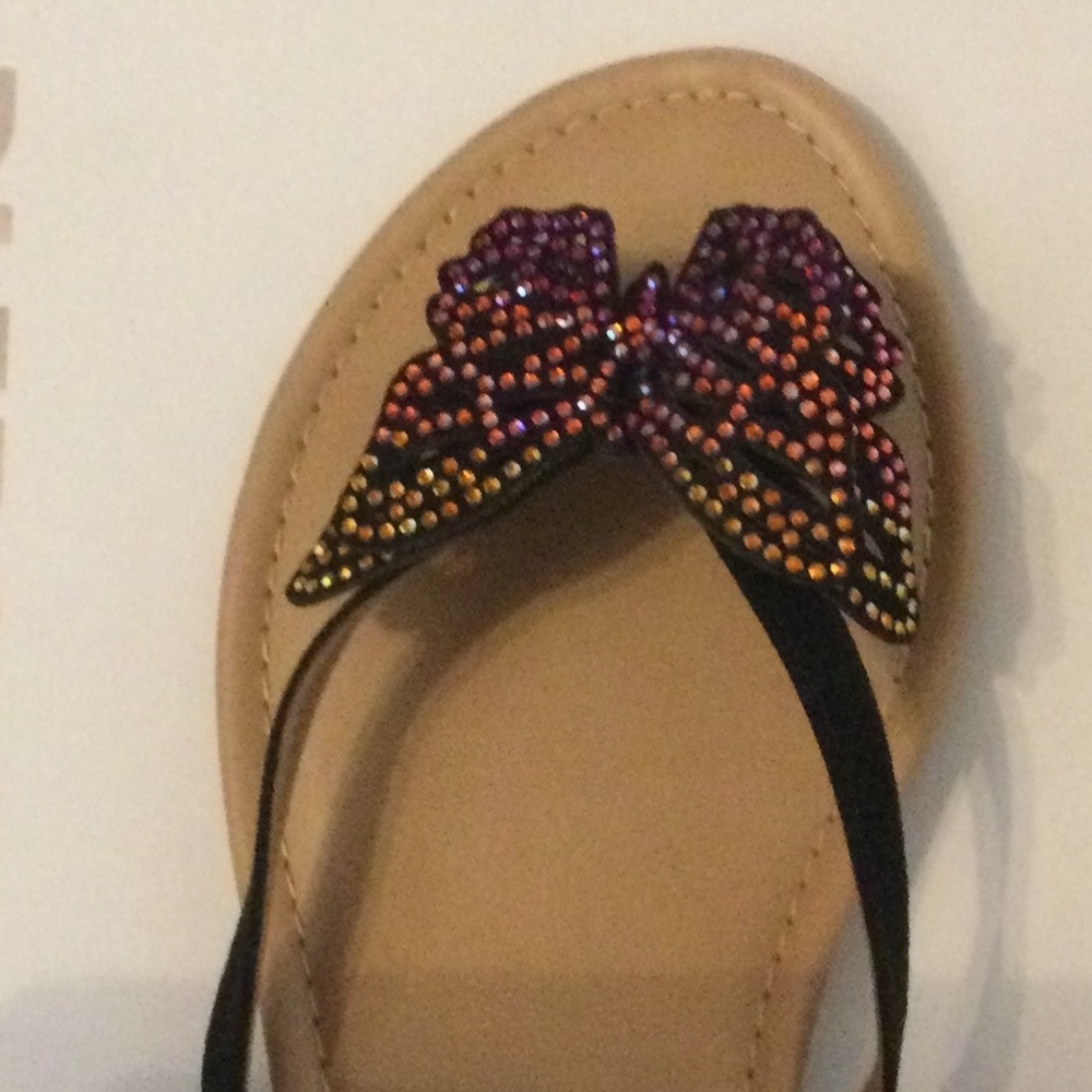 Inc bow glittery butterfly sandals